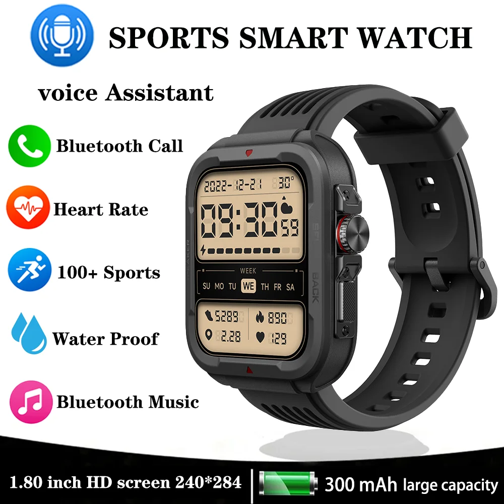 

Xiaomi Youpin Smart Watch Men Voice Assistant Bluetooth Call Heart Rate Monitoring Women's Health Tracking Fitness Clock Watches