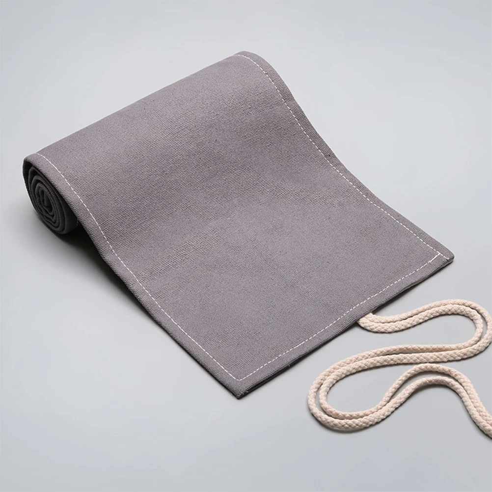 

1pc Canvas Pencil Roll 48 Slots Large Capacity Portable Pen Bag Organizer For Artists Drawing Sketching Grey 120X80Mm