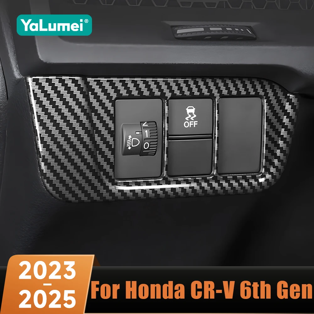 ABS Auto Kopf Lampe Licht Schalter Scheinwerfer Einstellung Knopf Panel Trim Zubehör Für Honda CR-V CRV 6th Gen 2023 2024 2025 Hybrid