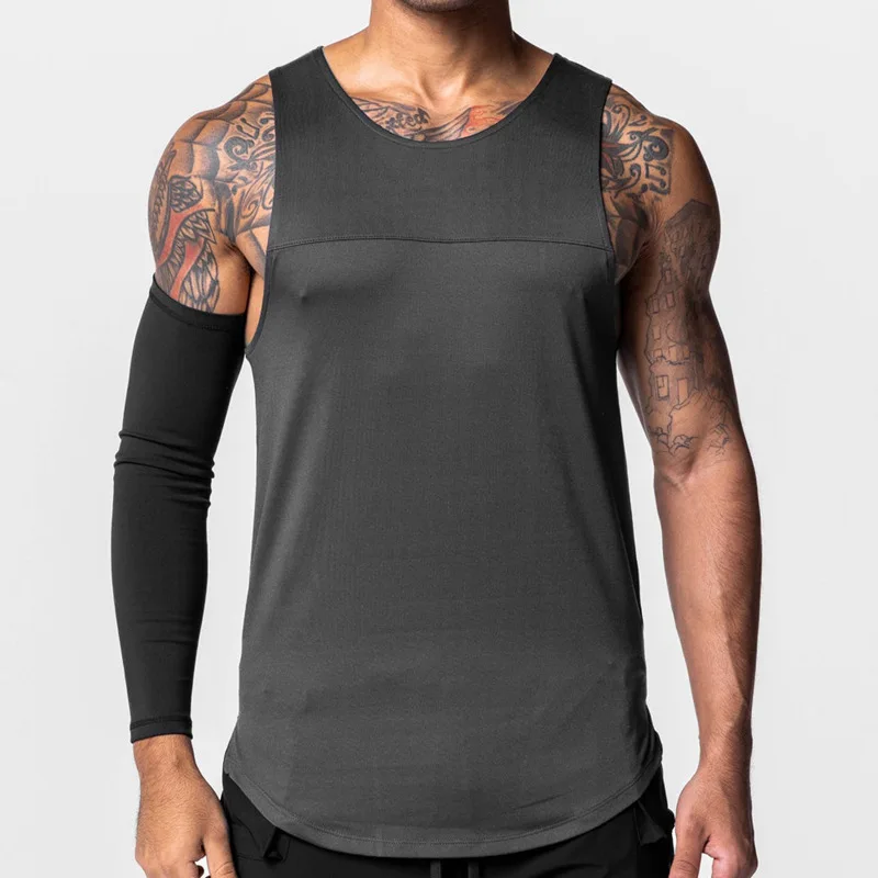 Camisetas sin mangas para hombre, chaleco deportivo transpirable de secado rápido, camiseta sin mangas para entrenamiento y culturismo