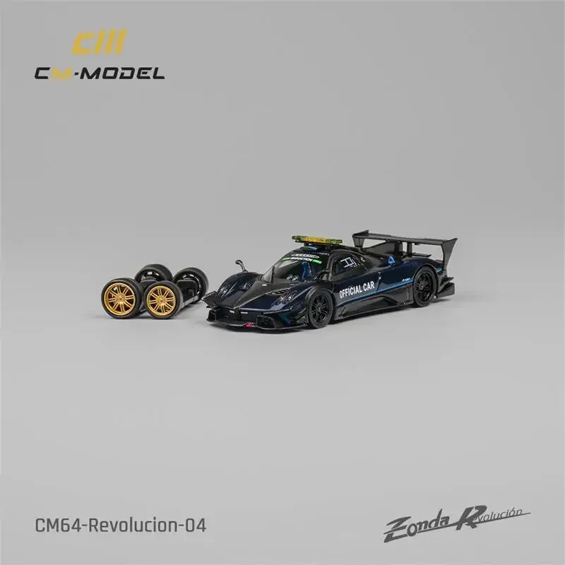 CM MODEL 1:64 Pagani Zonda Revolucion SafeCar Dark Blue Diecast Model Car