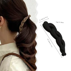 Frosted Banana Hair Clip Solid Color Frosted Hair Claw Classic Women Non-Slip Ponytail Barrettes Styling Hairpins for Fine Hairs