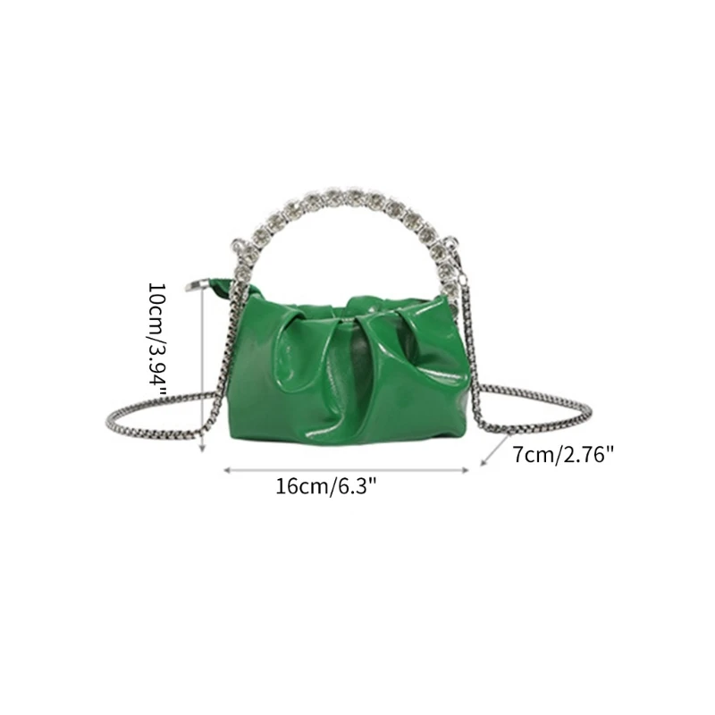 Bolsa ombro para meninas mulheres, mini bolsa crossbody moderna, sacola com design franzido