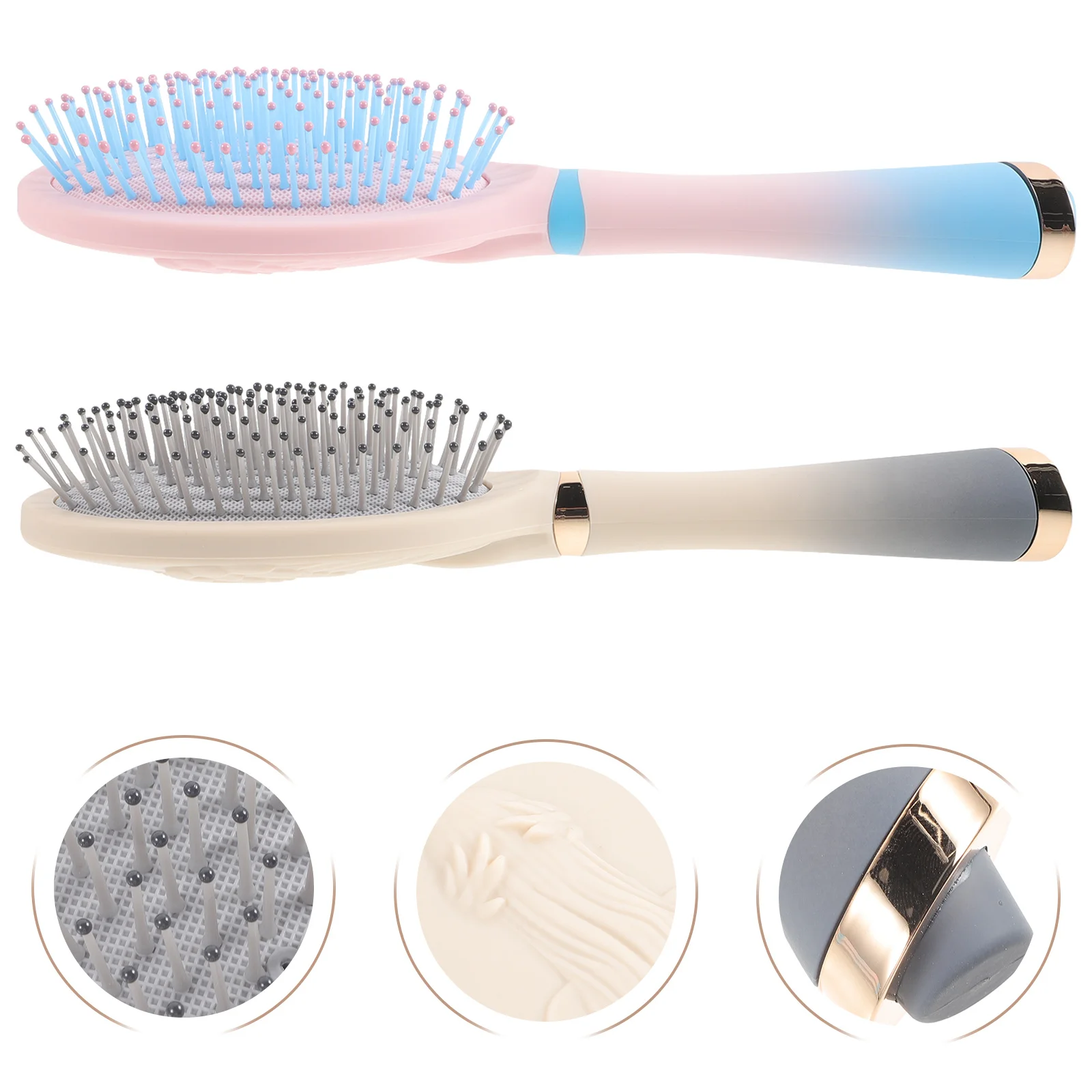 

2Pcs Oval Hair Comb Mini Styling Brush for Women Plastic Hairbrush Lightweight Comfort Grip for Daily Use