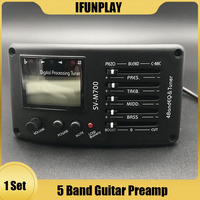 SV-M700 4 Band Acoustic Guitar EQ Equalizer with Tuner and Microphone Board Guitar Pickup High Quality Pickups for Folk Guitar