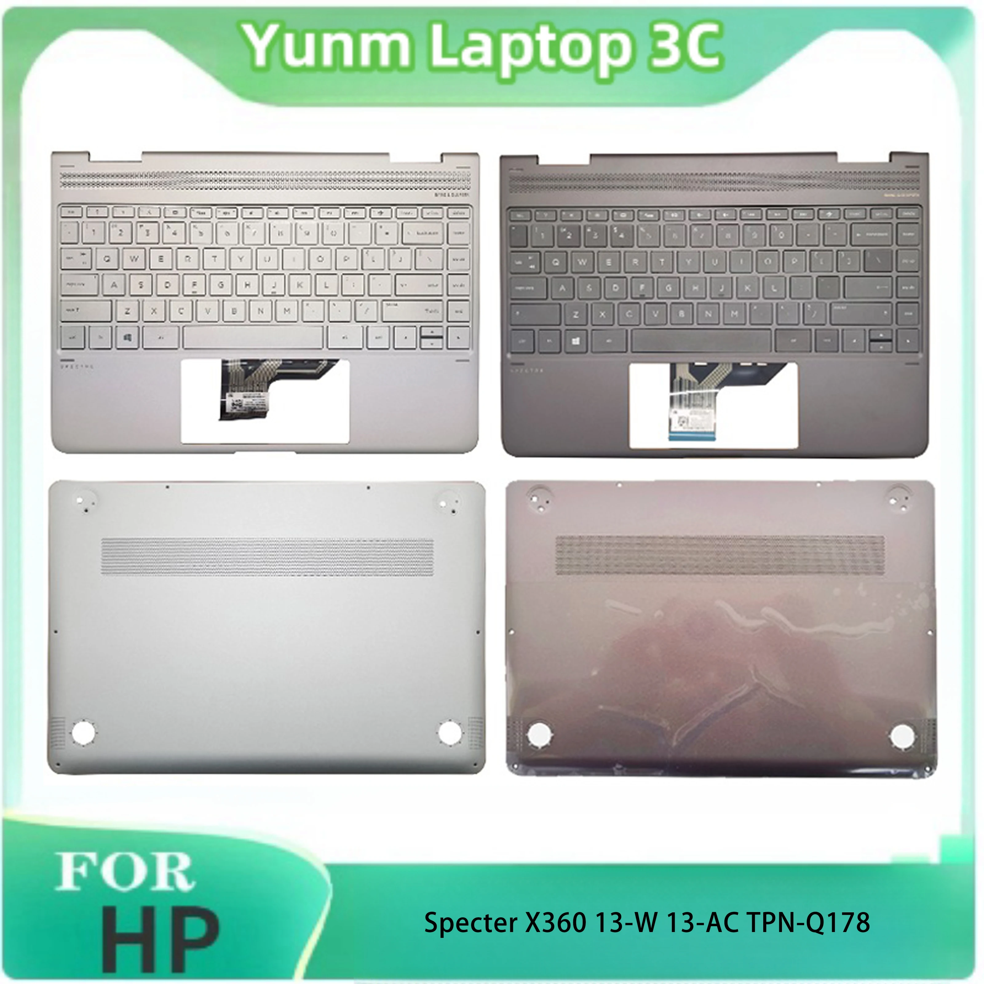 

New Original For HP Specter X360 13-W 13-AC TPN-Q178 Laptop US Keyboard Bottom Case Back Cover Palmrest Upper Top Shell