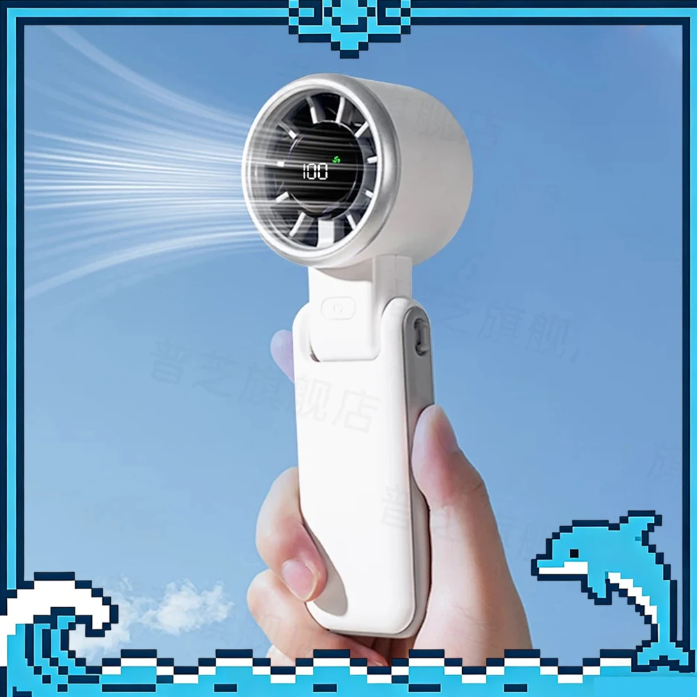 PRINCE GS3L Handheld Small Fan Copper Magnetic Suspension Light Tone Brushless Handheld Fan Long Battery Life Of 20 Hours Gifts