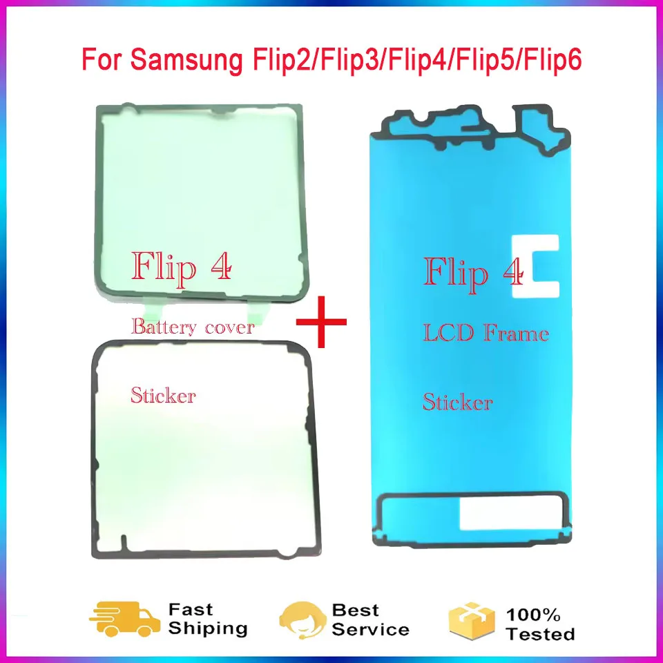 Ori Back Adhesive For Samsung Galaxy Z Flip 2 3 4 5 6 Rear Battery Back Cover Housing Waterproof Seal Sticker Adhesive Glue Tape