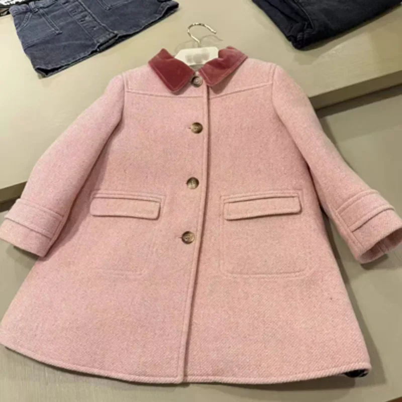 Children's Clothing Stock 2026 Winter BP Baby Girls Wool Boys Cotton Jacket Leopard Print Warm Coats Outerwear Children's Sets
