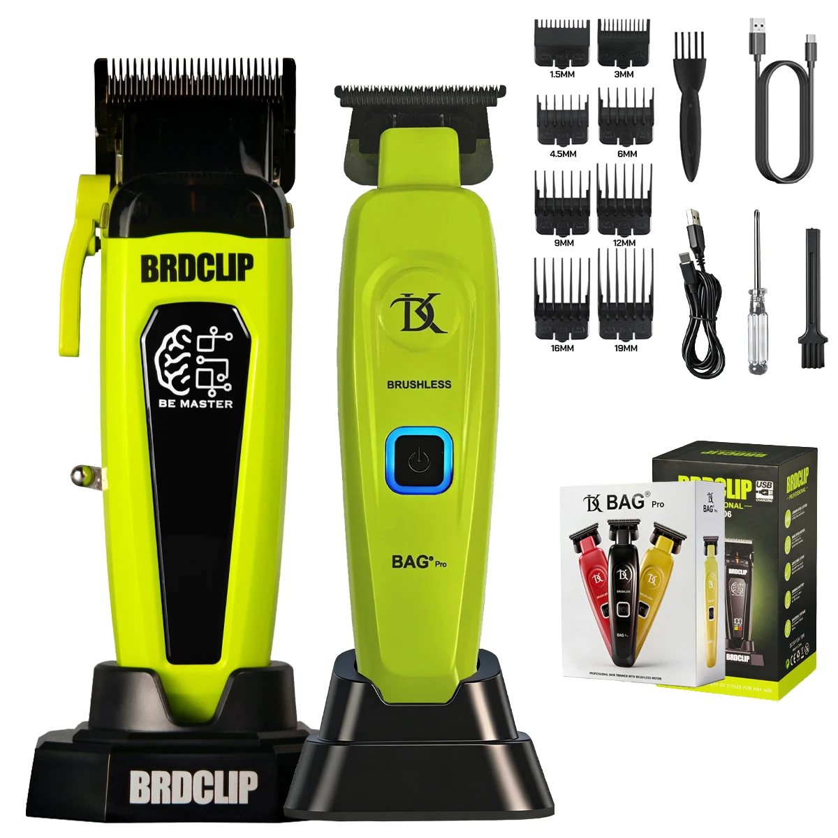 BRDCLIP BRD106 078 Haarschneidemaschine 7500 U/min 7200 U/min Neuer professioneller Friseursalon-Trimmer DLC-Klinge mit Ladestation Barber für Männer