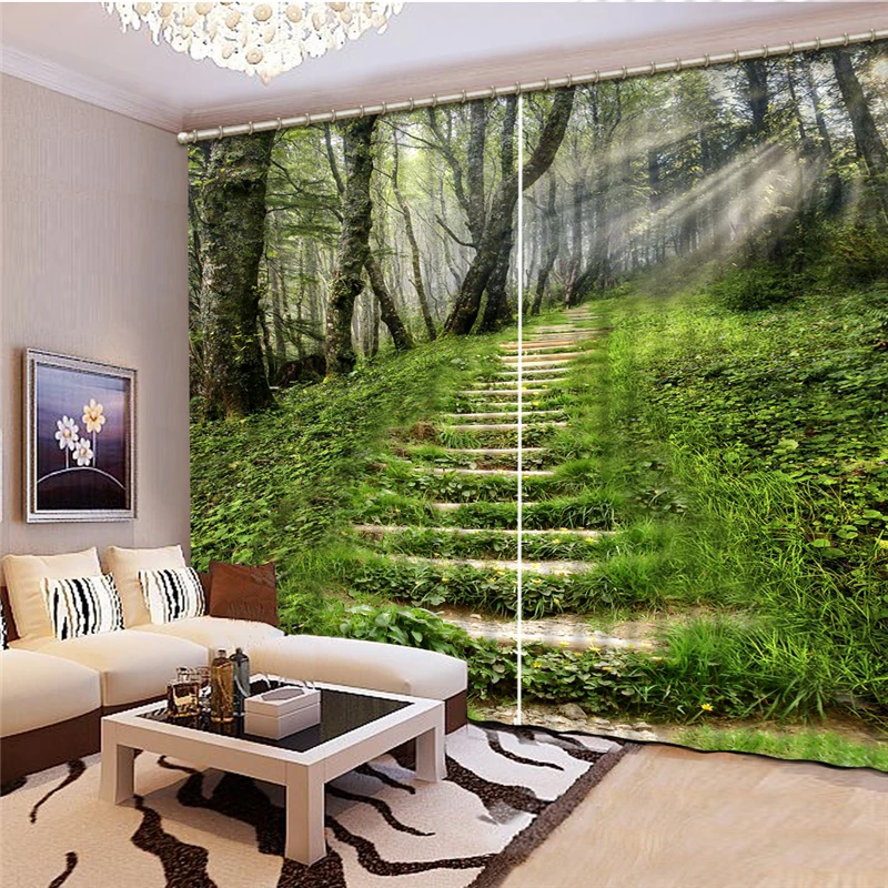 Photo sunshine curtains 3d landscape curtain Living Room Kids Bedroom Bathroom Kicthen Door Home Decor