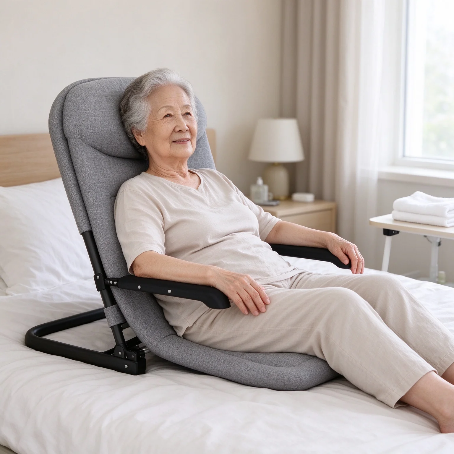 Folding Backrest Chair Reclining Lounge Chair for Nap Adjustable Space-Saving Recliner Portable Lazy Chair for Home Office