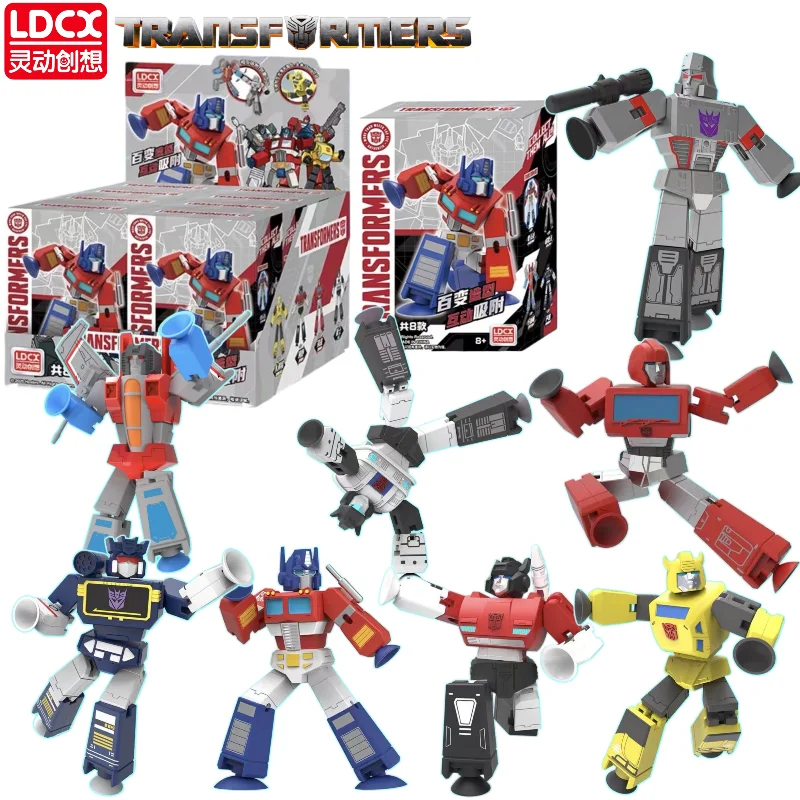 LDCX Transformers Megatron Optimus Prime Figurines Blind Box G1 Autobots Figurine d'action à ventouse Jouet de collection Cadeau