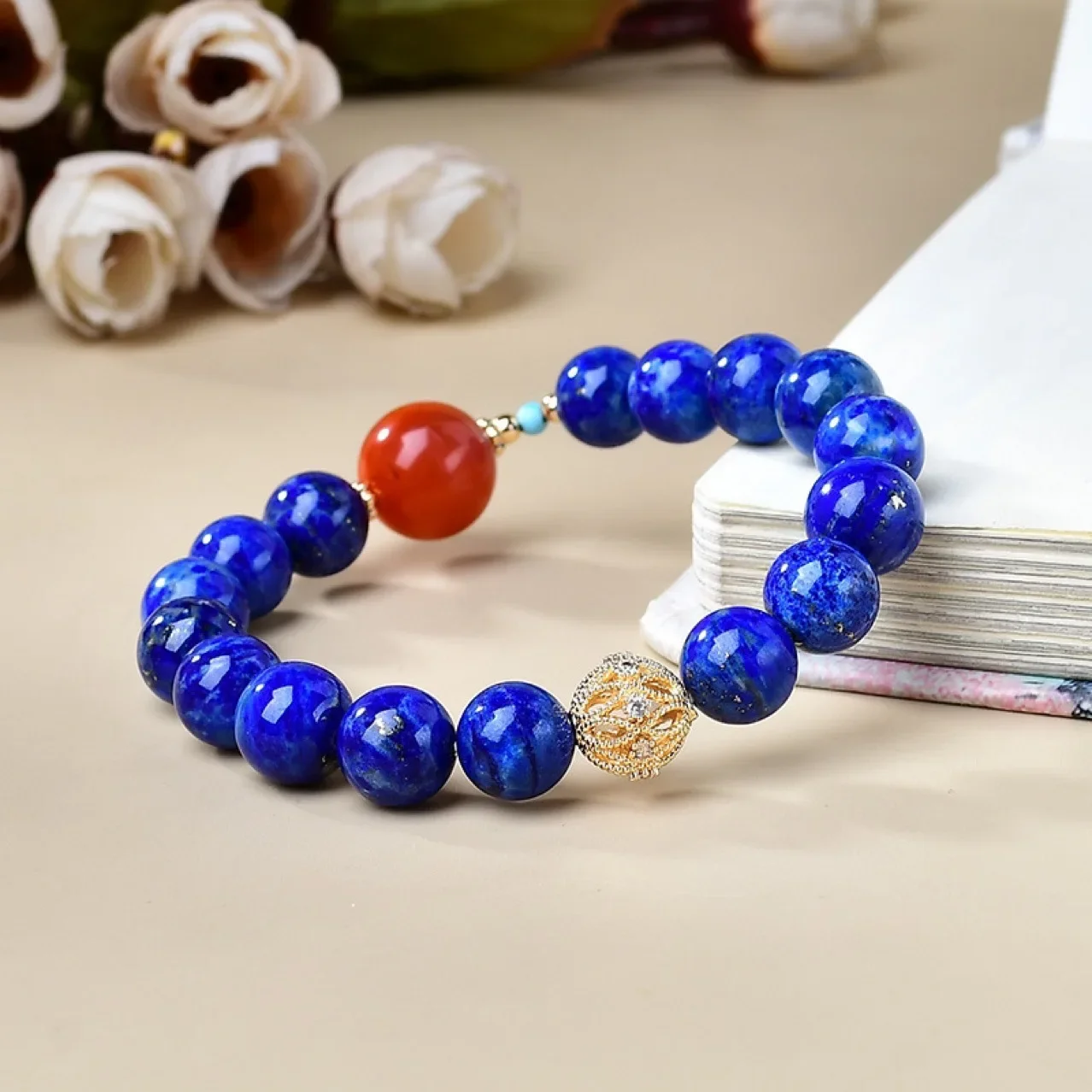 اللازورد الطبيعي Nanhong العقيق سوار الرجال والنساء ضوء فاخر موضة محظوظ سوار تصميم بسيط ومتعدد الاستخدامات #1