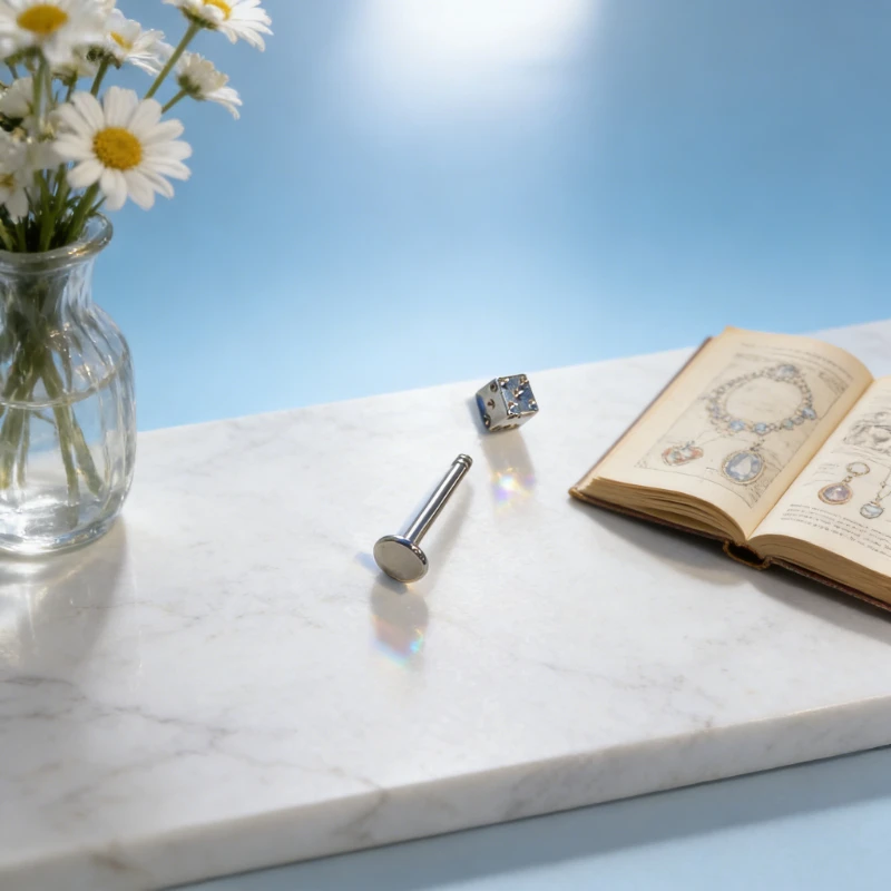 1Pc Trendy Punk Style Stainless Steel 1.2mm Dice Lip Stud High-Quality Body Piercing Gift for Cool Girls