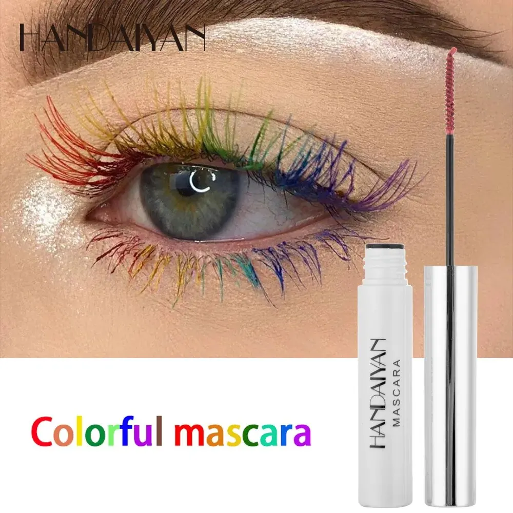 Color Mascara White Blue Red Tri-Color Cos Makeup Long Lasting Non-Smudge Waterproof Base Curl Eyelashes