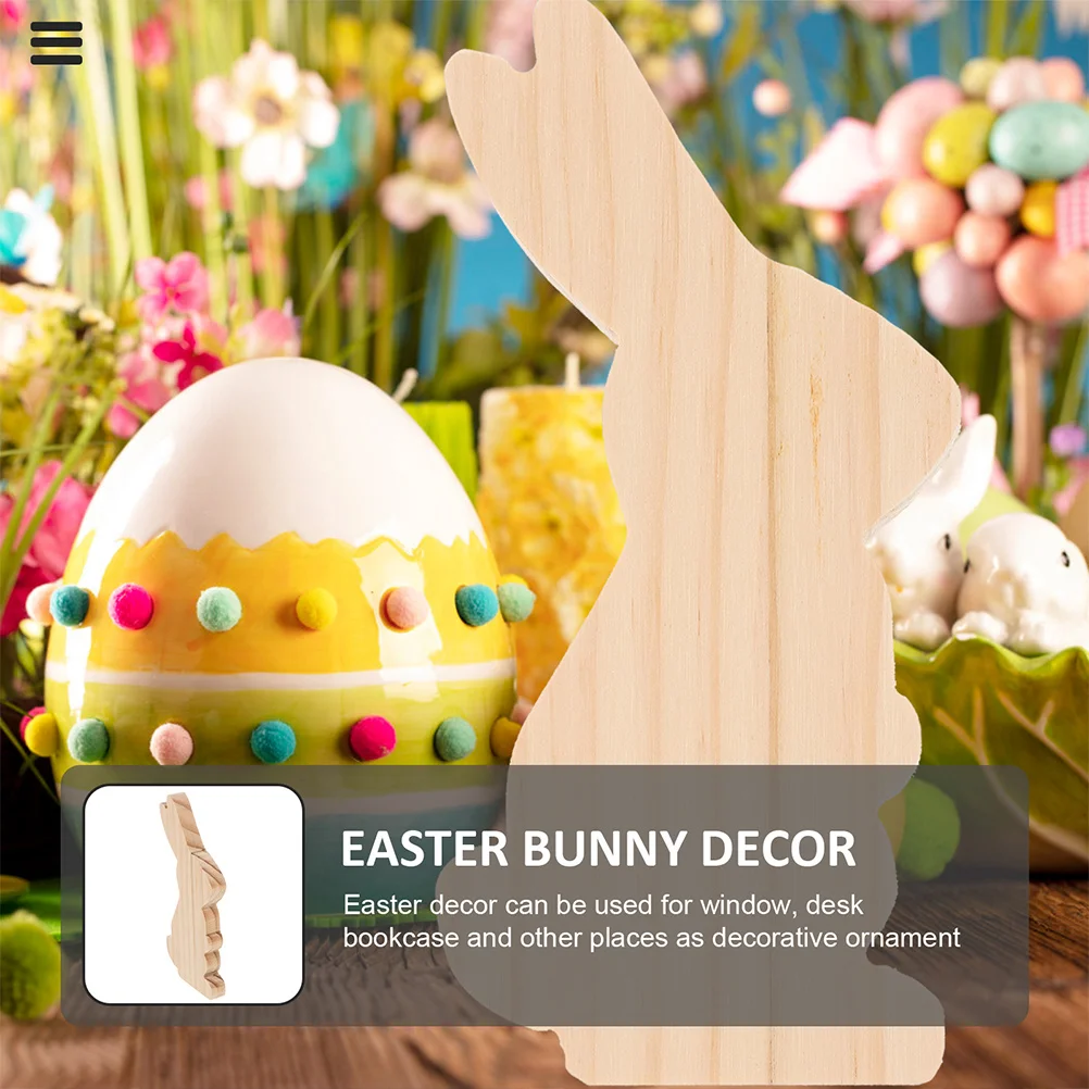 

3Pcs Easter Bunny Decor Wood Signs Wooden Rabbit Figures Easter Party Supplies Home Decoration Bunny Decor Wood Sign