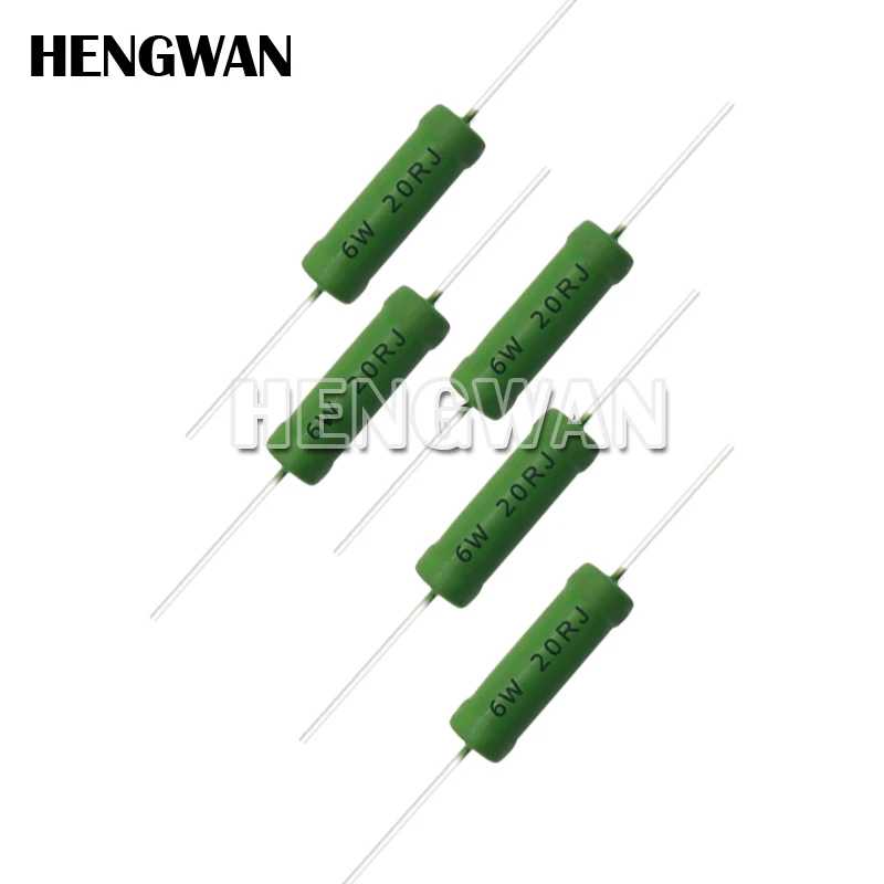 5pcs RX21 6W Wire Wound Resistance 5% 1R 10R 100R 1K 10K 12K 15K 18R 20R 22R 24R 27R 33R 36R 0.05 0.1 0.22 1 10 100 ohm Resistor