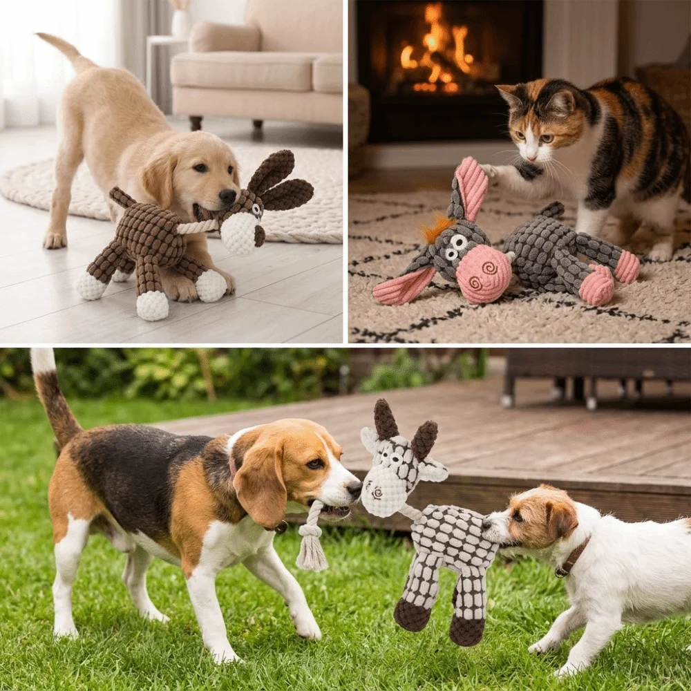 Bite Resistant Dog Toy Built-in Squeaker Durable Stitching Squeaky Pet Toy Soft Texture Lightweight Build
