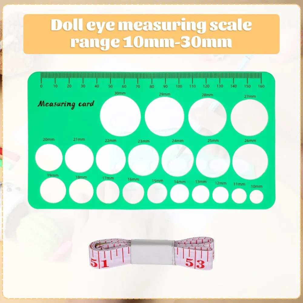

Safety Eye Sizer Tool Ruler 10-30mm Diameter Measuring Gauge for DIY Stuffed Animals Doll Making Eyes Installation