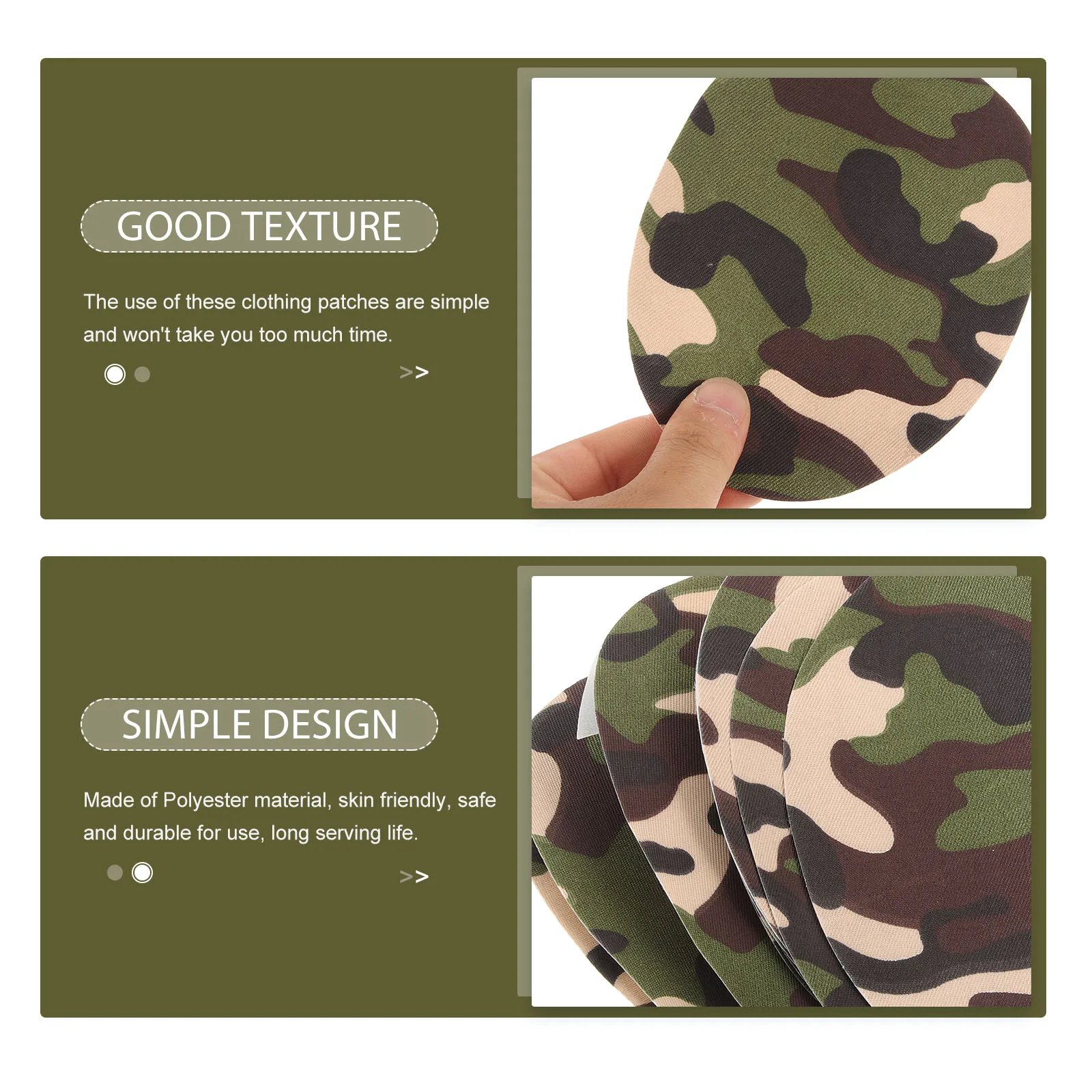 

10pcs Iron On Camouflage Pattern Clothing Repairing Practical Sewing Patches For Bags Hats Outdoor Wear Durable Polyester