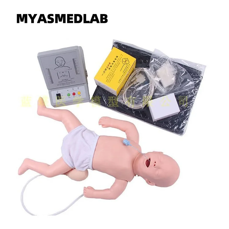 Advanced Infant CPR Manikin Newborn Resuscitation Human Body Model Pediatric CPR Emergency Rubber Mannequin