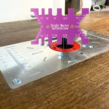 قياس الدقة فجوات لسان - رقصة متوافقة متري/بوصة - مقياس فجوات لسان النجارة بطاقة قياس مقياس عمق سبائك الألومنيوم