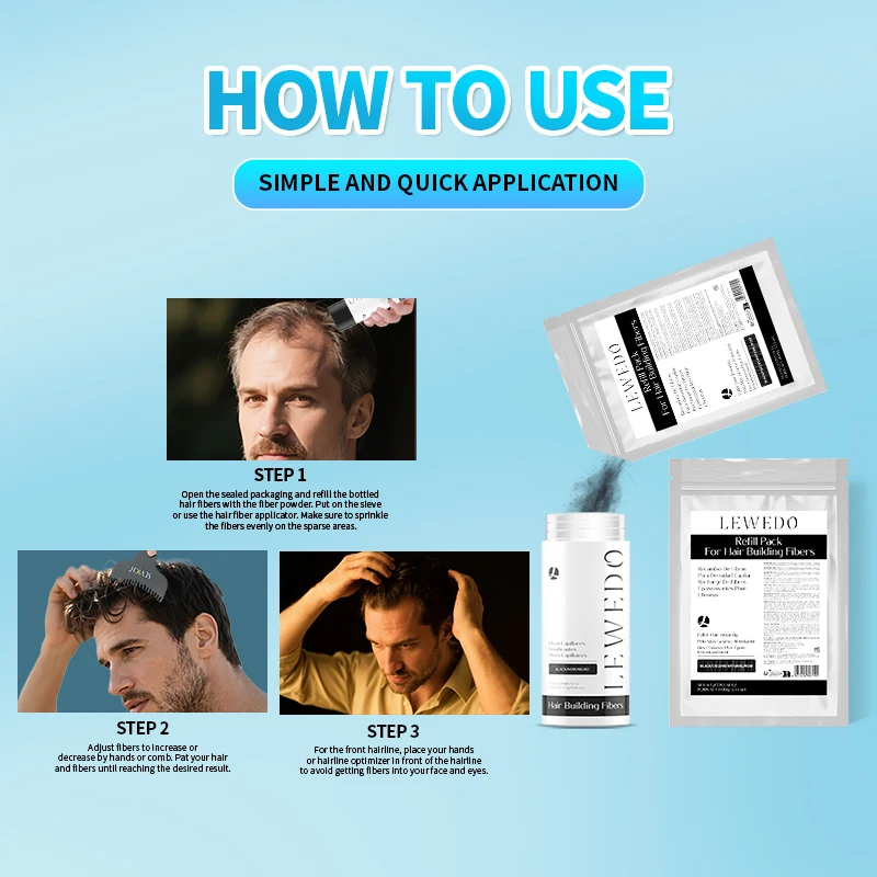 Bubuk Serat Rambut 100G Tas Isi Ulang Serat Pertumbuhan Rambut Instan Perawatan Rambut Rontok Perawatan Rambut Salon Serat Pembangun Rambut Keratin