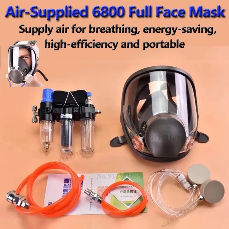 High Quality 6800 Air-Supply Full-Face Mask Gas 4in1 Industrial Respirator System Mask multifunctional Respirator