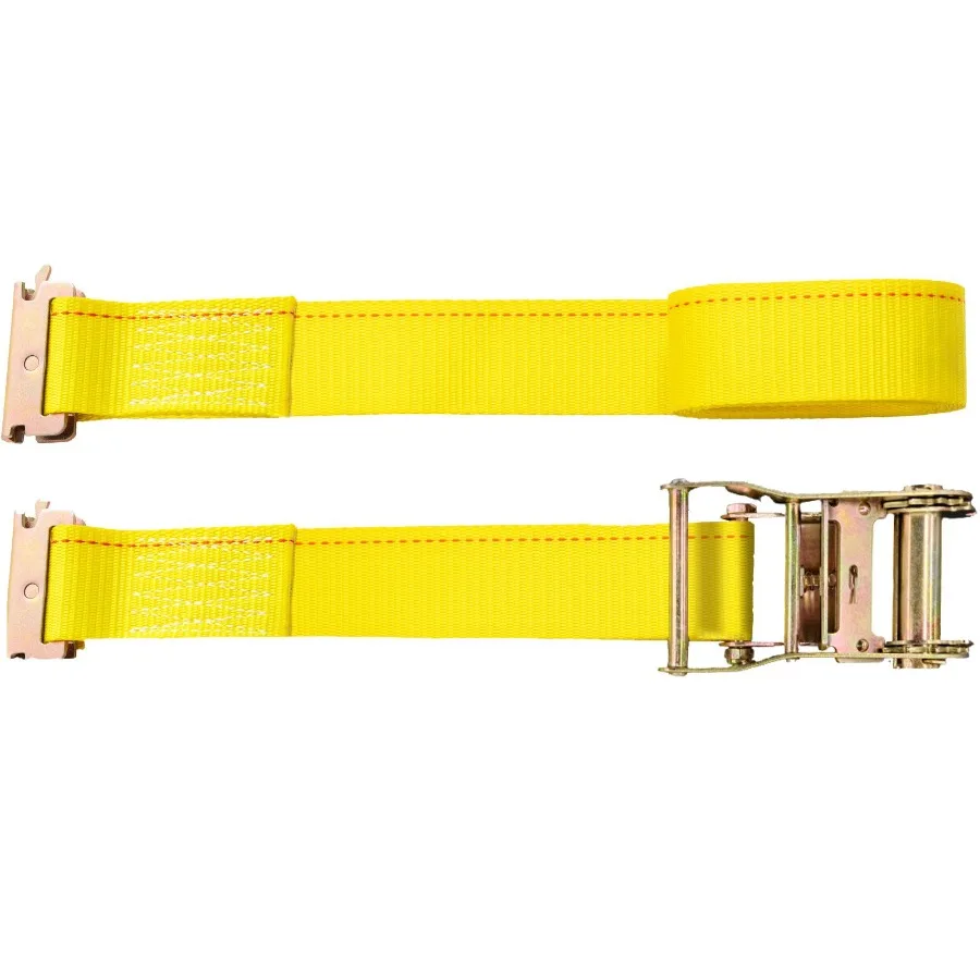 

E Track Ratchet Strap 18PCS 2 x 15' Polyester Webbing Tie-Downs with Spring Fitting and Ratchets 4400 LBS Breaking Strength Dur
