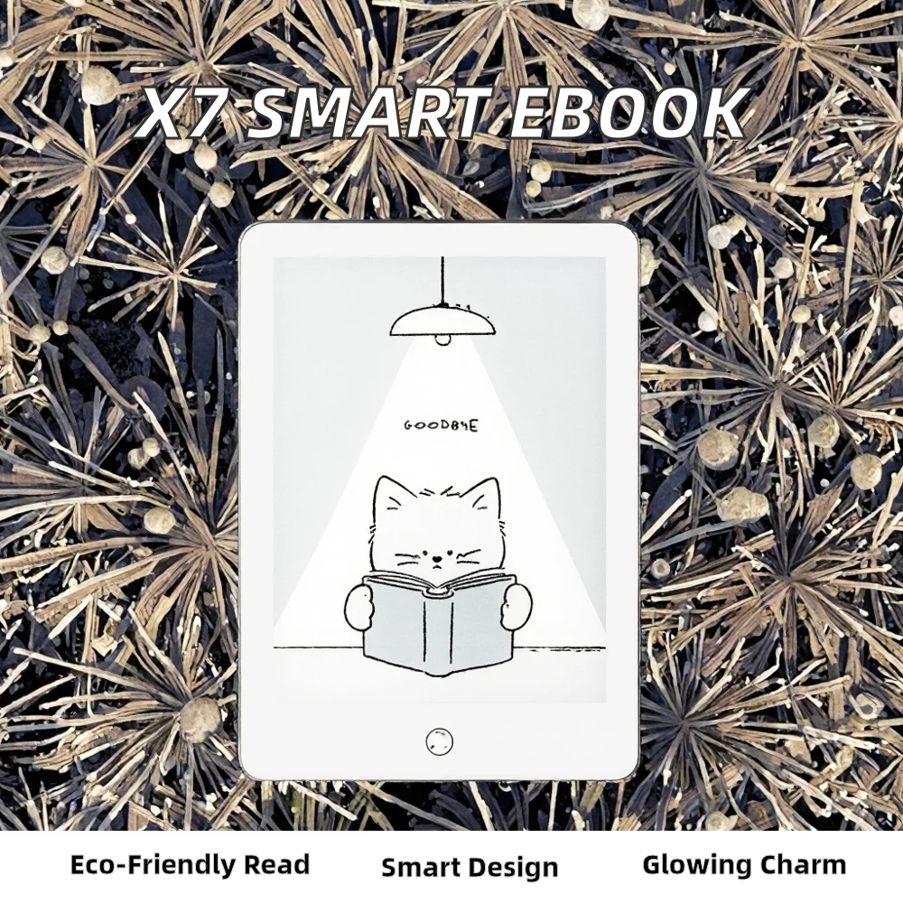 X7 6-Inch Android 11 Smart Ebook Reader with E-INK Black & White Screen 300PPI Wi-Fi Supports Spanish French Portuguese Turkish