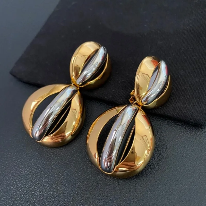 

New Designer Luxury High-quality Gold-plated Women's Earrings, Fashionable Charm, High-quality Metal Party Earrings for Women