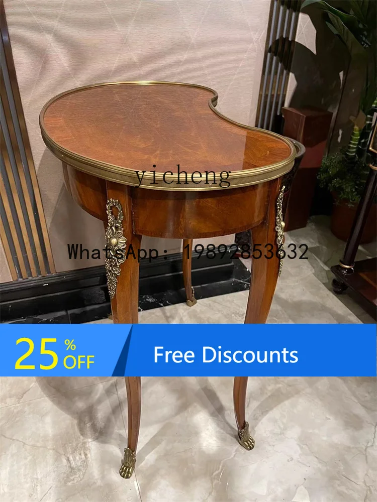 

European Style Corner Table English Style Mahogany Solid Wood Coffee Table Model Room Sofa Table