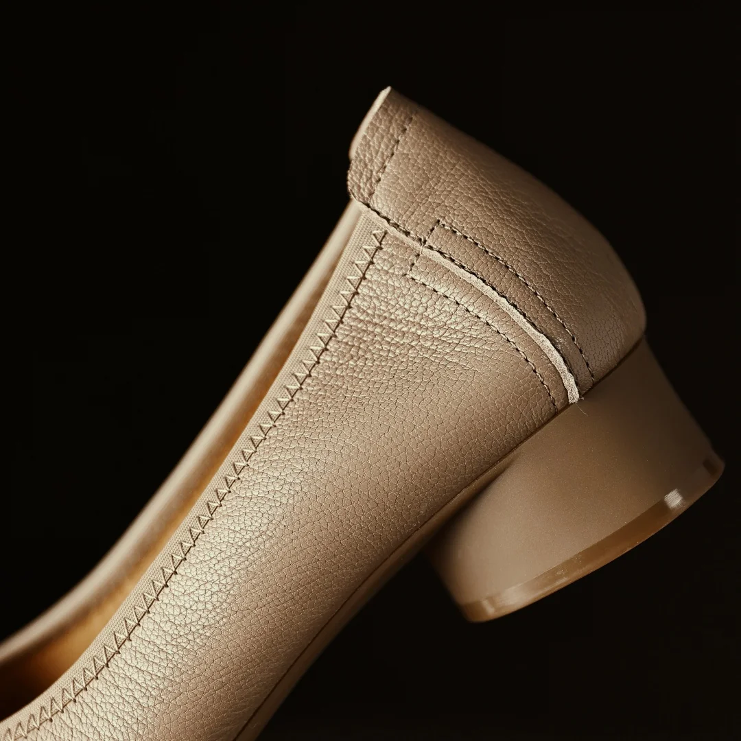 Décolleté slip-on con punta quadrata in pelle di pecora da donna eleganti da donna stile OL 3 cm tacco basso rotondo scarpe con tacco da donna slim quotidiane per donna