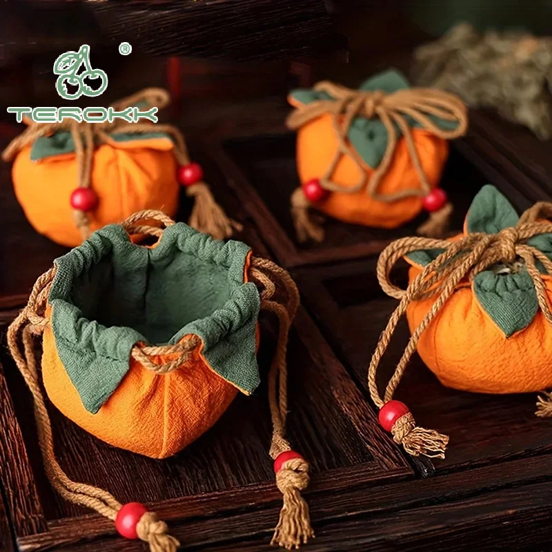 Wierookzak met persimmon-hanger, kan op de achteruitkijkspiegel of auto worden opgehangen, zegenportemonnee, lege tasmateriaalset voor geluk