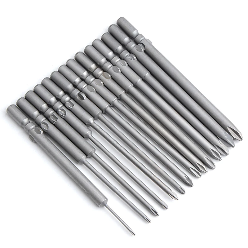 10pcs 802 6MM Round Shank Electric Screwdriver Bit Magnetic Phillips Cross Electric Driver Bits Hand Tool Screwdriver long 100mm