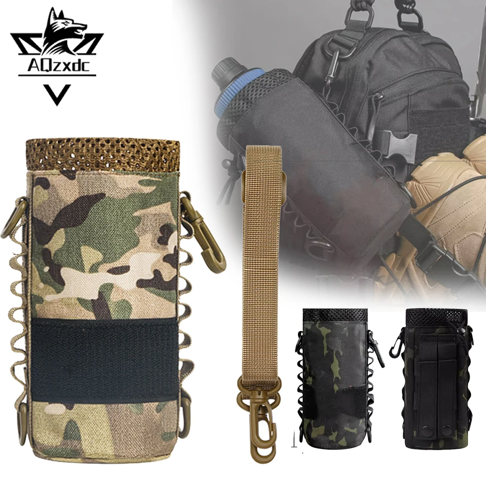 

Tactical Water Bottle Pouch Bag Anti-fall Protective Cover Assault Combat Camouflage Molle Pack Holder for CS Hunting Camping