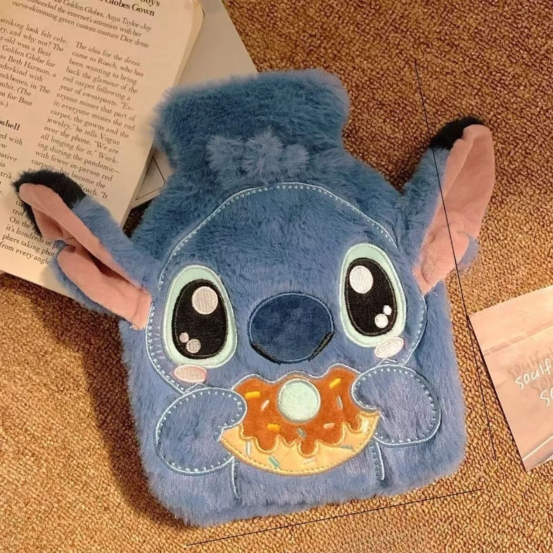 زجاجة مياه ساخنة جديدة من ديزني ستيتش مع جيب يدوي، كيس ماء ساخن مبتكر عالي الجودة مطبوع عليه رسوم كرتونية حقن بالماء