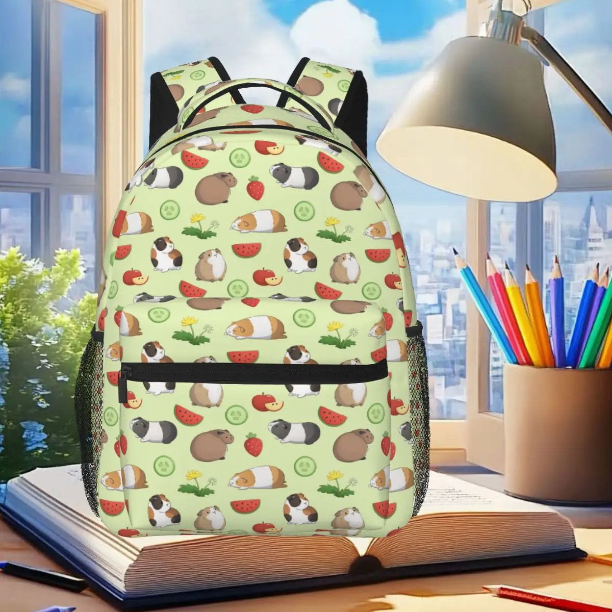 

Guinea Pig Vegtable Veggie Pattern Backpack Student Boys Girls BookBag Children School Bag Computer Shoulder Bags for Men Women