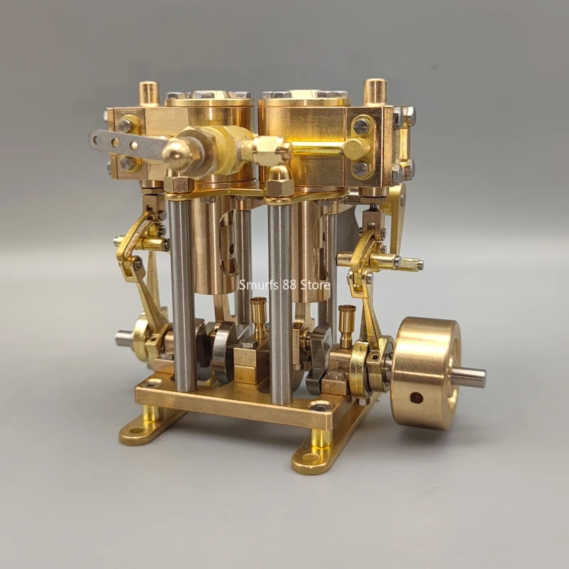 Modelo de motor de vapor de doble cilindro, modelo de barco RC alternativo, modificación DIY