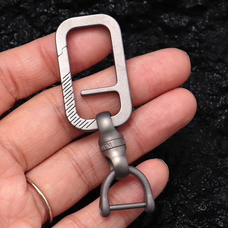 Middle Speed Wire-Cut EDM Super Fine Titanium Alloy Keychain Pure Titanium Multifunctional Men Car Key Ring