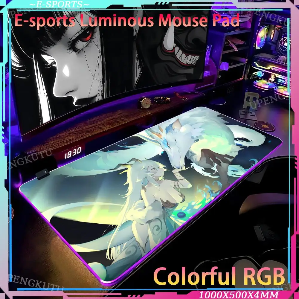 LED gaming mouse pad dragon  RGB gaming mouse pad Keyboard accessories Pad RGB game mouse Anime desk pad