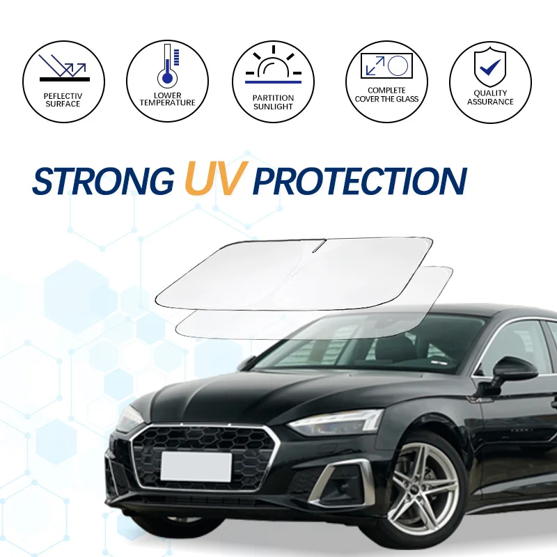 Windshield Sun Shade for Audi A5 2010 2011-2024 Window Cover Sun Visor Foldable Sunscreen Blocks UV Rays Keep Your Car Cooler