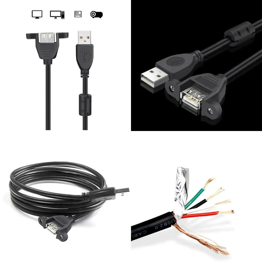 

652F USB 2.0 Male to Female Adapter Cable Converter Cord Quick Charging Wire Line Support 480Mbps Data Transmission Speed