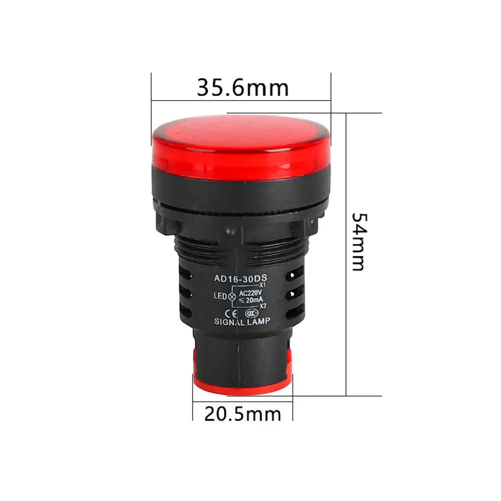 For Electrical Cabinets 30mm for pilot Light ABS Housing Working Life 30,000 Hours Power Frequency Withstand 2.5KV