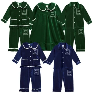Velvet -Pyjamas von Jungen und Mädchen und Mädchen, Kinder, Kinder, Winter, Urlaubskleidung, Anzug, Fügen Sie Ihren Text hinzu, personalisiert, Pyjama 12 Hauptverkäufe personalisierte Roben mit Namen - №6