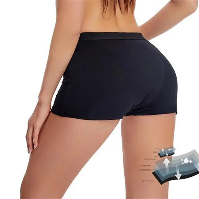 Menstrual Period Underwear for Women Leakproof Boxer Briefs Four-layer Physiological Boyshort Ladies Cotton Panties