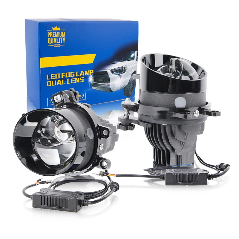 

Car Led Headlight Dual Laser 3.0 Inch Fog Lamp Projector White Light 6000K Bi Led Lenses for Toyota Fog Lights