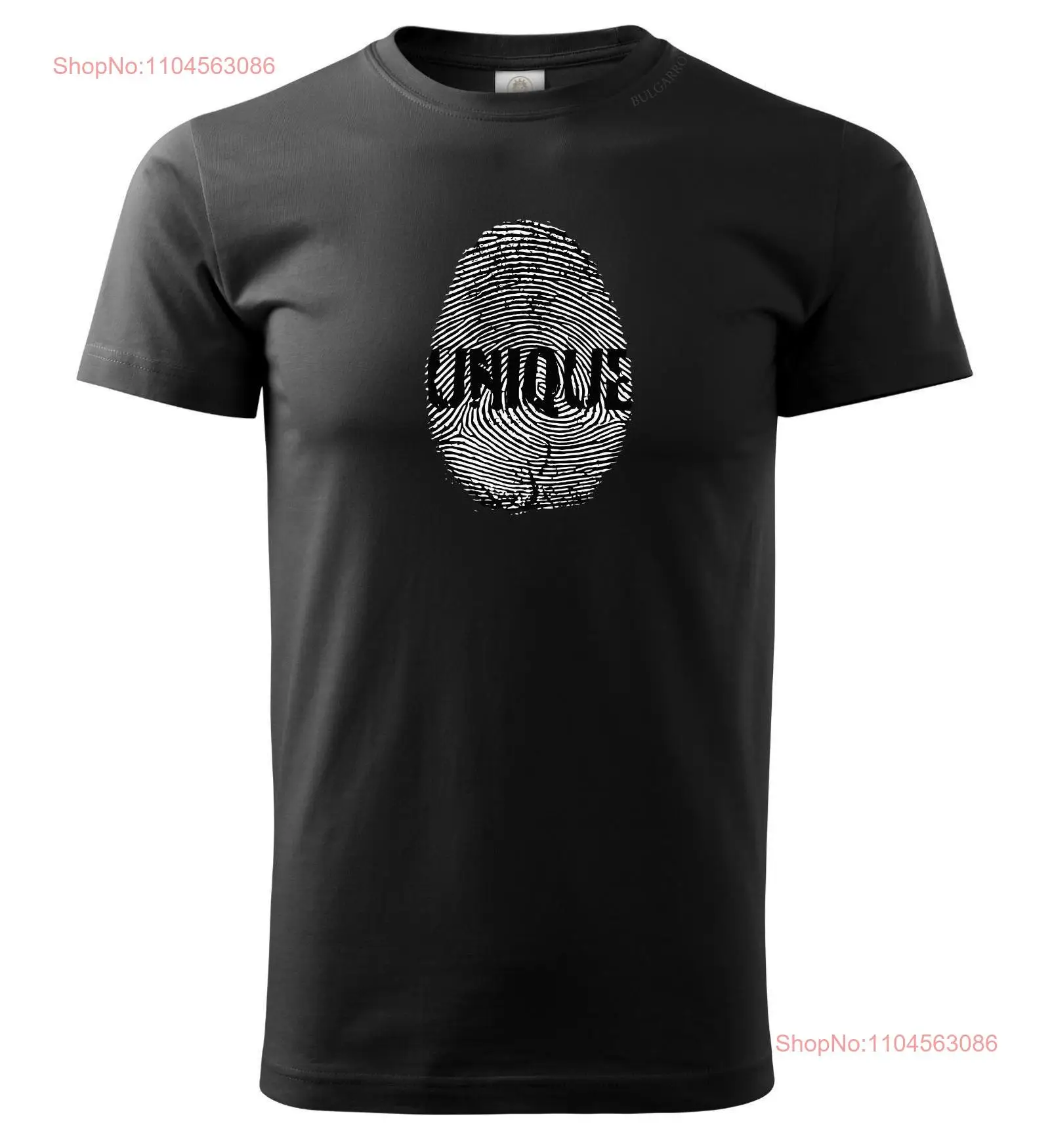 Unique Fingerprint T Shirt for Men Bold Identity Inspirational Individuality Cool Men's Casual StatemenT