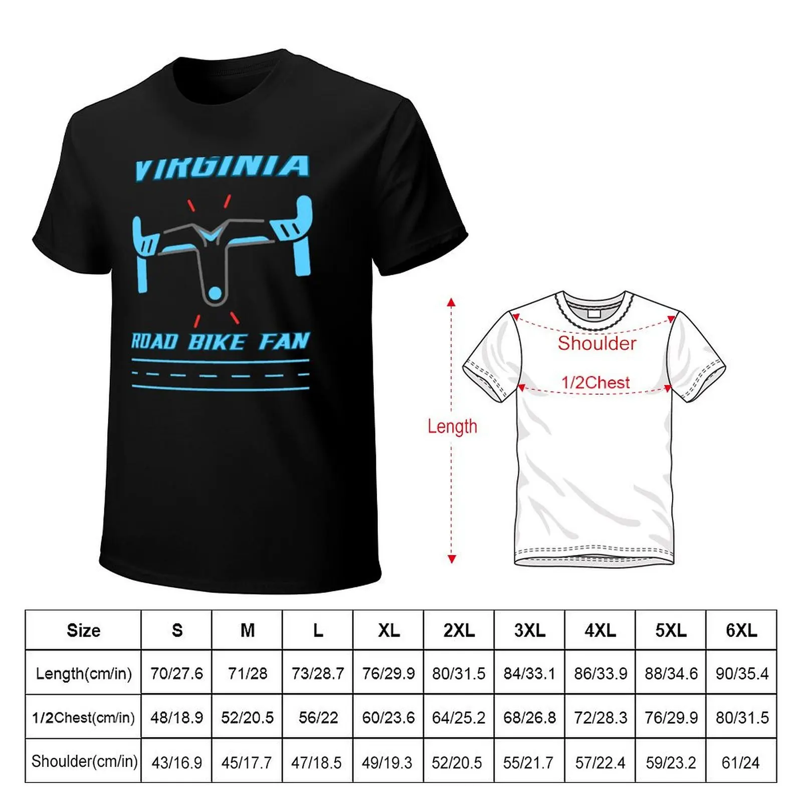 Virginia Road Bike Fan Society Member T-Shirt Plus Size Simple Casual Top